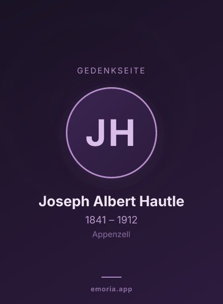 Gedenkportrait von Joseph Albert Hautle