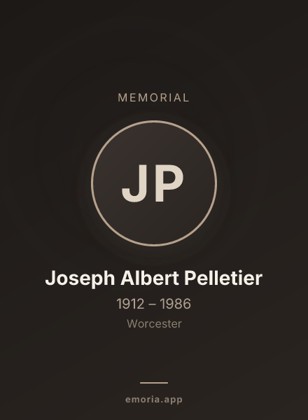 Memorial portrait of Joseph Albert Pelletier