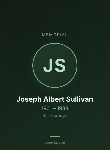 Memorial portrait of Joseph Albert Sullivan