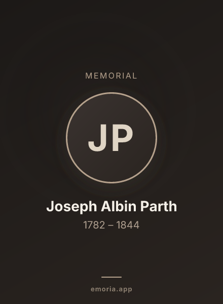 Memorial portrait of Joseph Albin Parth