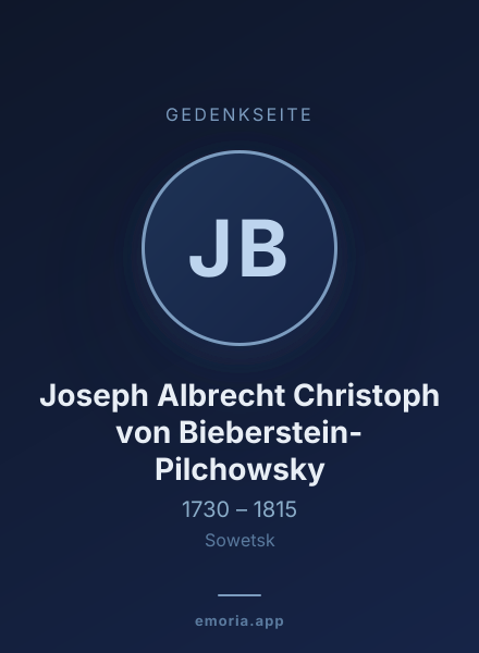 Gedenkportrait von Joseph Albrecht Christoph von Bieberstein-Pilchowsky