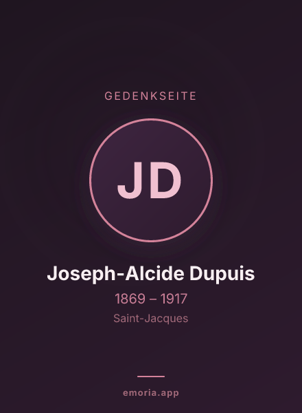 Gedenkportrait von Joseph-Alcide Dupuis