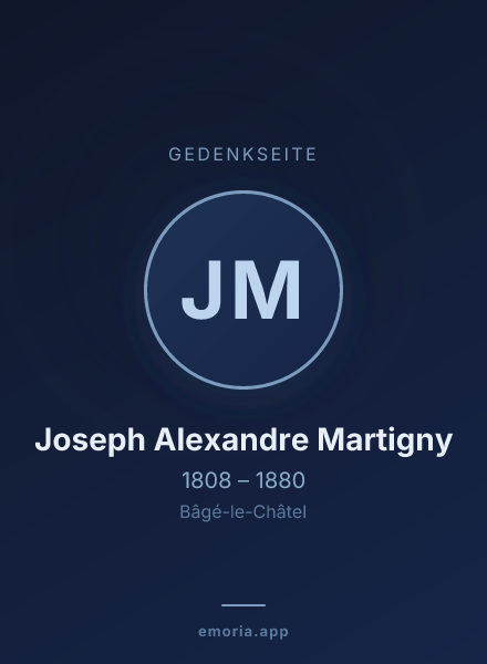 Gedenkportrait von Joseph Alexandre Martigny