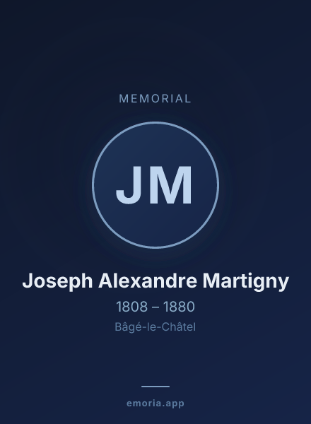 Memorial portrait of Joseph Alexandre Martigny