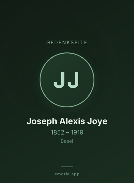 Gedenkportrait von Joseph Alexis Joye