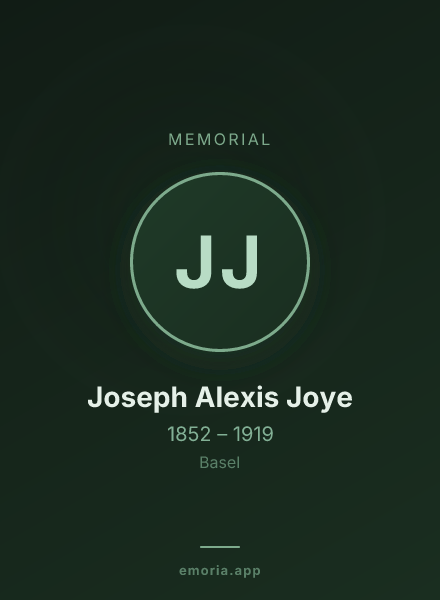 Memorial portrait of Joseph Alexis Joye