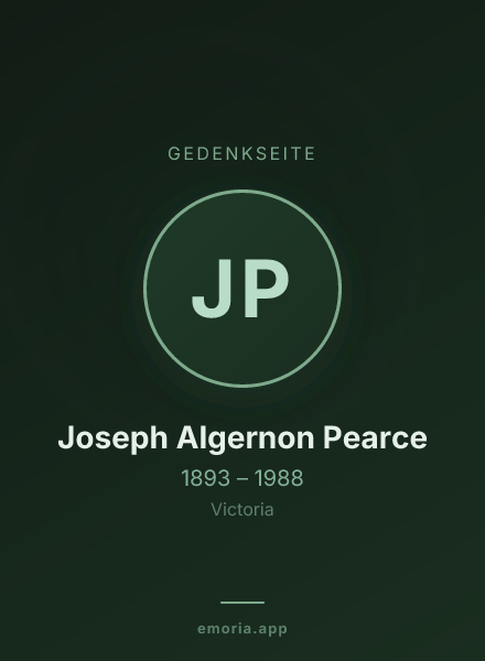 Gedenkportrait von Joseph Algernon Pearce