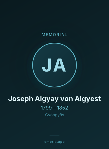 Memorial portrait of Joseph Algyay von Algyest