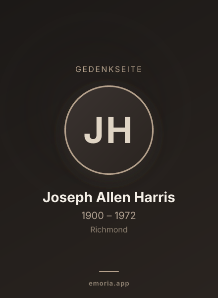 Gedenkportrait von Joseph Allen Harris