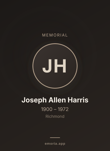 Memorial portrait of Joseph Allen Harris