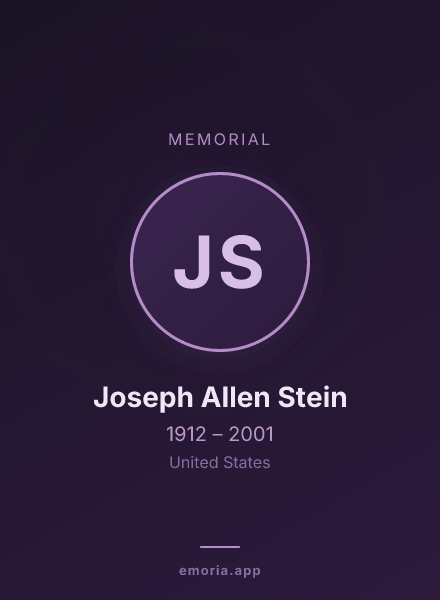 Memorial portrait of Joseph Allen Stein