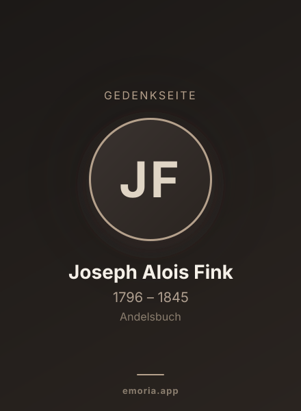 Gedenkportrait von Joseph Alois Fink