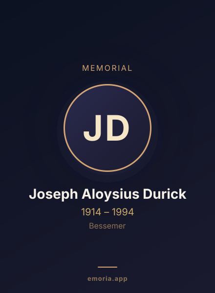 Memorial portrait of Joseph Aloysius Durick