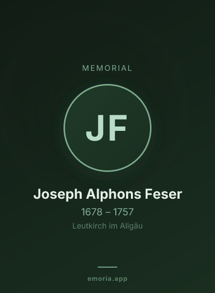 Memorial portrait of Joseph Alphons Feser