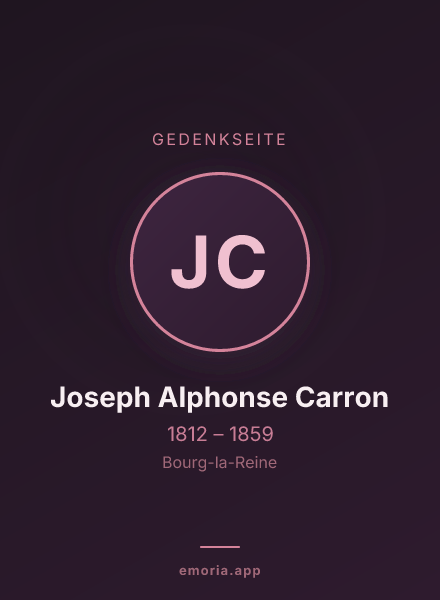 Gedenkportrait von Joseph Alphonse Carron