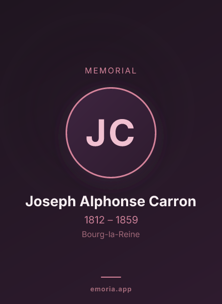 Memorial portrait of Joseph Alphonse Carron