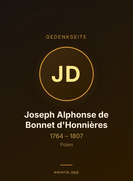 Gedenkportrait von Joseph Alphonse de Bonnet d'Honnières