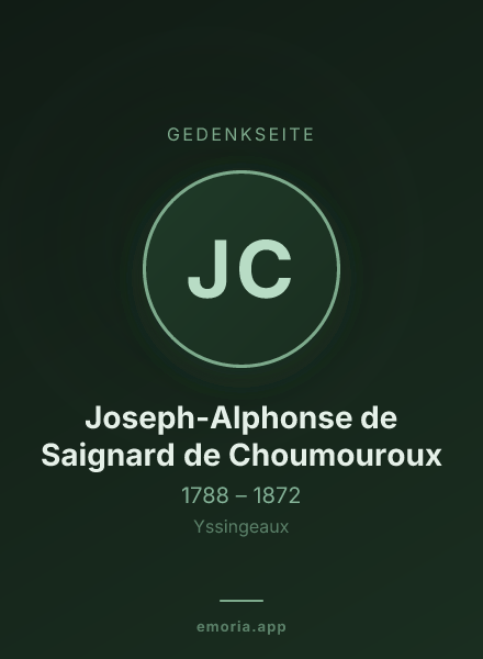 Gedenkportrait von Joseph-Alphonse de Saignard de Choumouroux