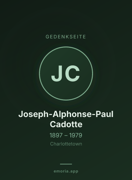 Gedenkportrait von Joseph-Alphonse-Paul Cadotte