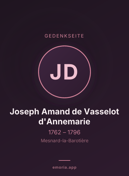 Gedenkportrait von Joseph Amand de Vasselot d'Annemarie
