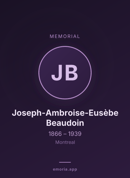 Memorial portrait of Joseph-Ambroise-Eusèbe Beaudoin