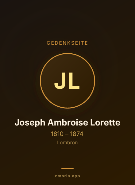 Gedenkportrait von Joseph Ambroise Lorette
