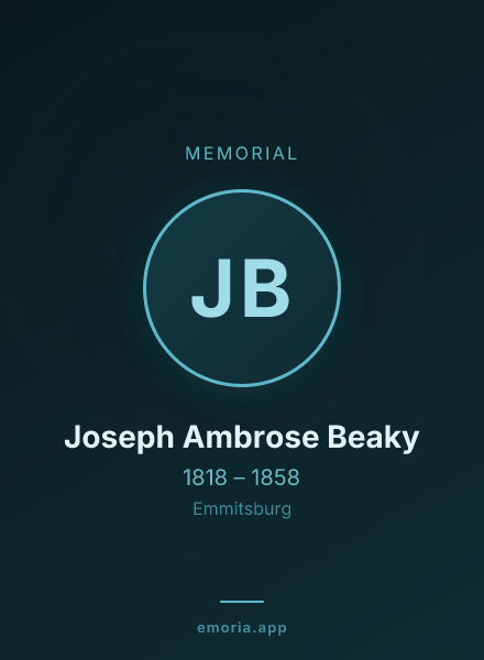 Memorial portrait of Joseph Ambrose Beaky