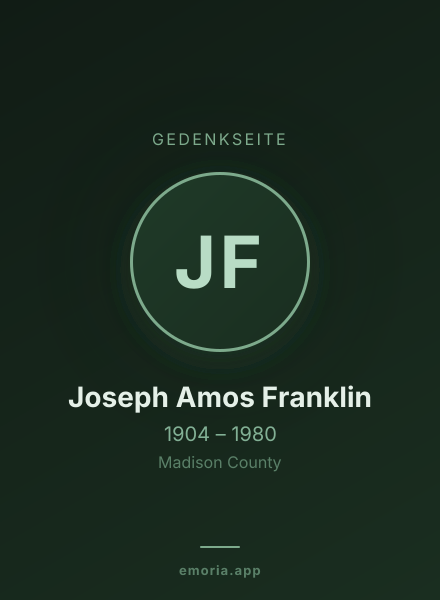 Gedenkportrait von Joseph Amos Franklin