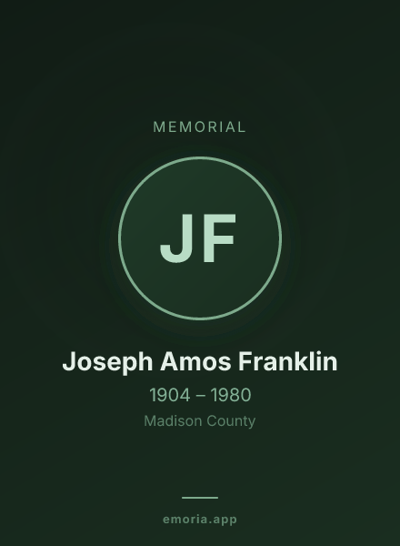 Memorial portrait of Joseph Amos Franklin