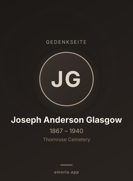 Gedenkportrait von Joseph Anderson Glasgow