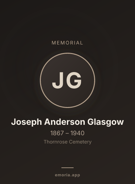 Memorial portrait of Joseph Anderson Glasgow
