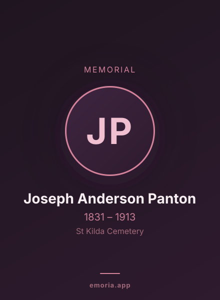 Memorial portrait of Joseph Anderson Panton