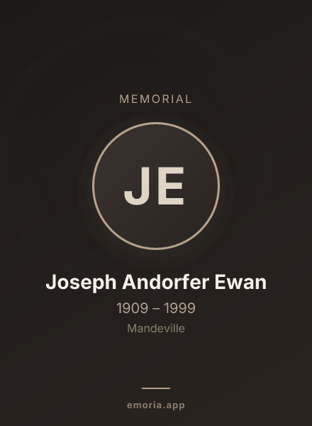 Memorial portrait of Joseph Andorfer Ewan