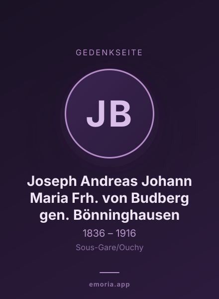 Gedenkportrait von Joseph Andreas Johann Maria Frh. von Budberg gen. Bönninghausen