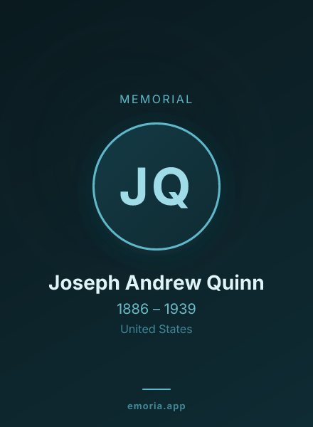 Memorial portrait of Joseph Andrew Quinn