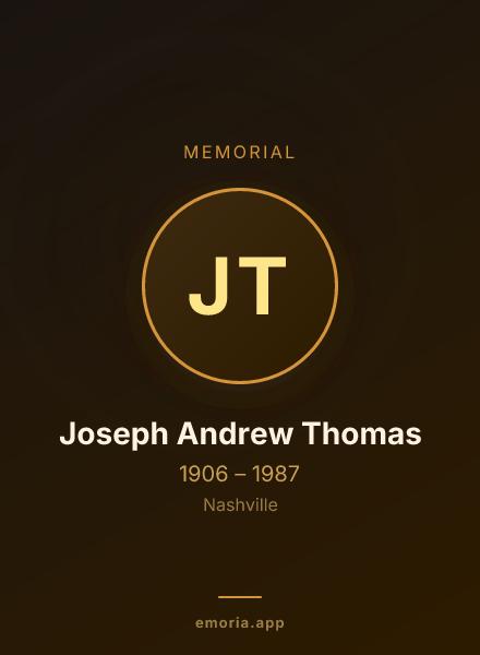 Memorial portrait of Joseph Andrew Thomas