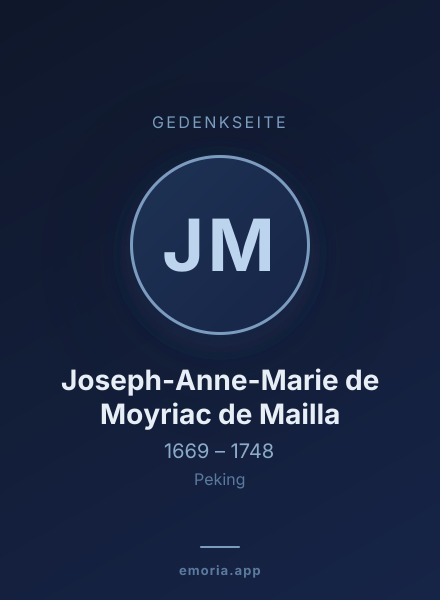 Gedenkportrait von Joseph-Anne-Marie de Moyriac de Mailla