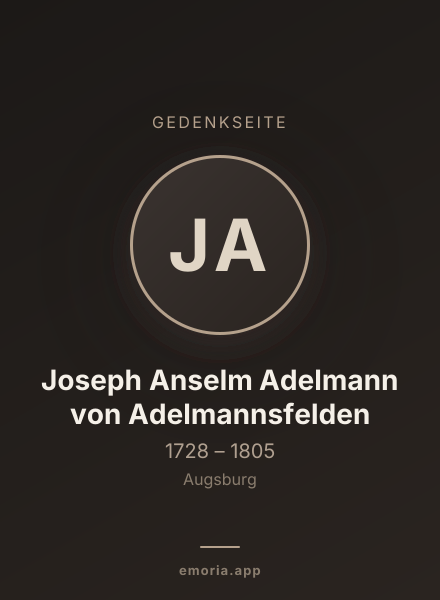 Gedenkportrait von Joseph Anselm Adelmann von Adelmannsfelden
