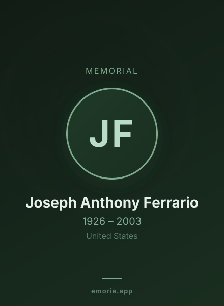 Memorial portrait of Joseph Anthony Ferrario