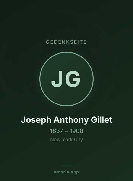 Gedenkportrait von Joseph Anthony Gillet