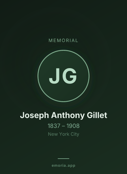 Memorial portrait of Joseph Anthony Gillet