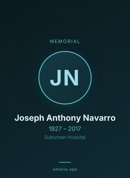 Memorial portrait of Joseph Anthony Navarro