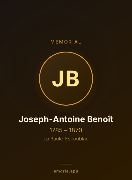Memorial portrait of Joseph-Antoine Benoît