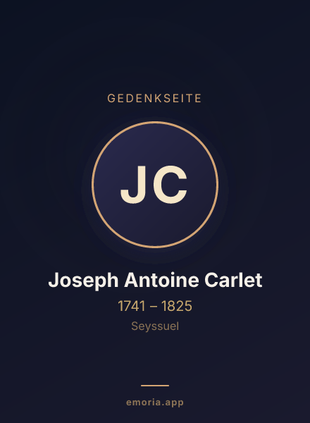 Gedenkportrait von Joseph Antoine Carlet
