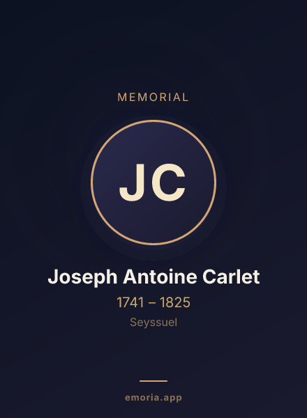 Memorial portrait of Joseph Antoine Carlet
