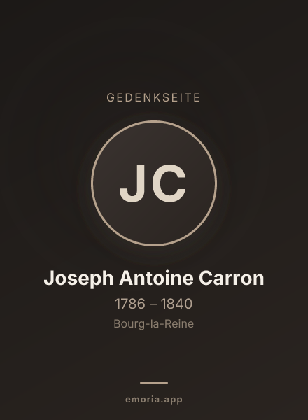 Gedenkportrait von Joseph Antoine Carron