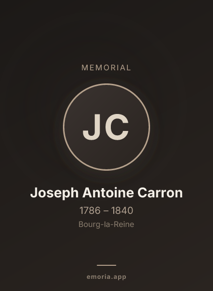 Memorial portrait of Joseph Antoine Carron