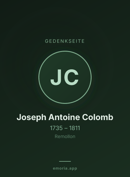 Gedenkportrait von Joseph Antoine Colomb