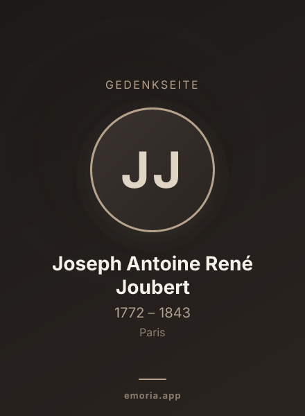 Gedenkportrait von Joseph Antoine René Joubert
