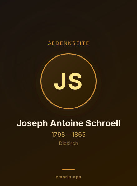 Gedenkportrait von Joseph Antoine Schroell